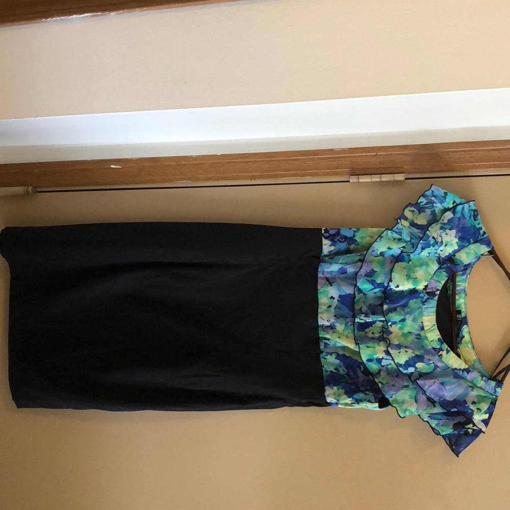 Black dress with floral top
